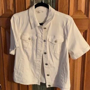 White short sleeve denim jacket